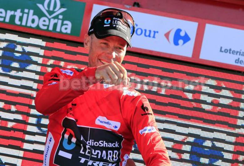 Michael Morkow sul podio della 6a tappa della Vuelta di Spagna